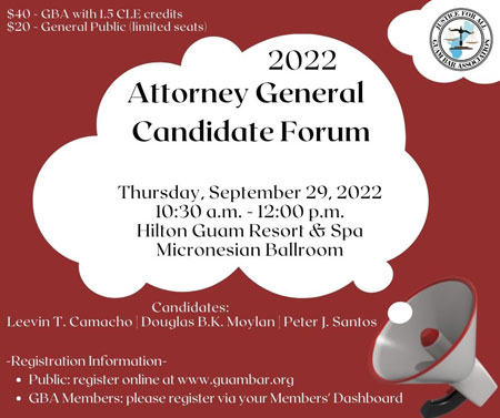2022 Attorney General Candidate Forum - Thurs., Sept. 29, 2022, 10:30 a.m.